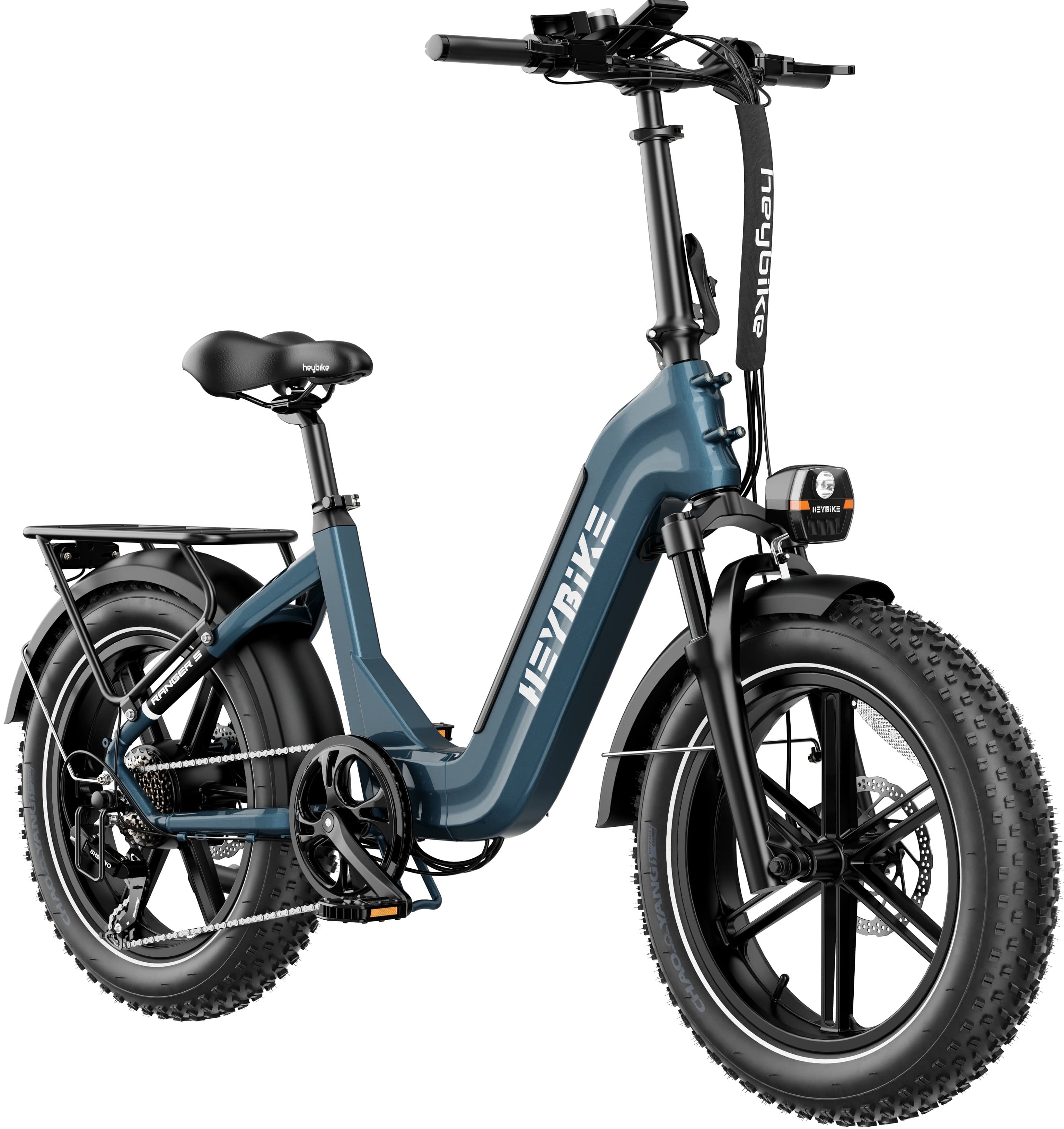 Heybike - Ranger S 1000W - Foldable Step-Thru Fat-Tire Ebike 55mi Max Range 28mph Max Speed - UL Certified - Blue - Front_Zoom