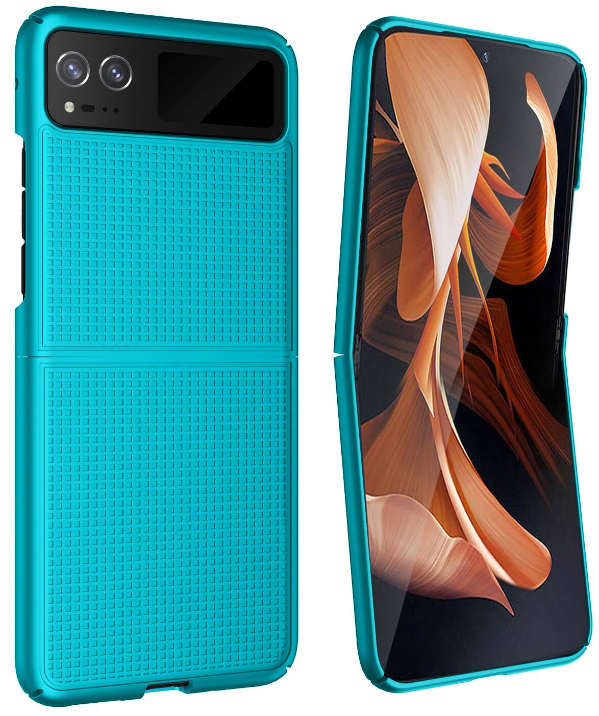 Alt View 5. Nakedcellphone - Slim Case for Motorola RAZR (2023) - Teal.