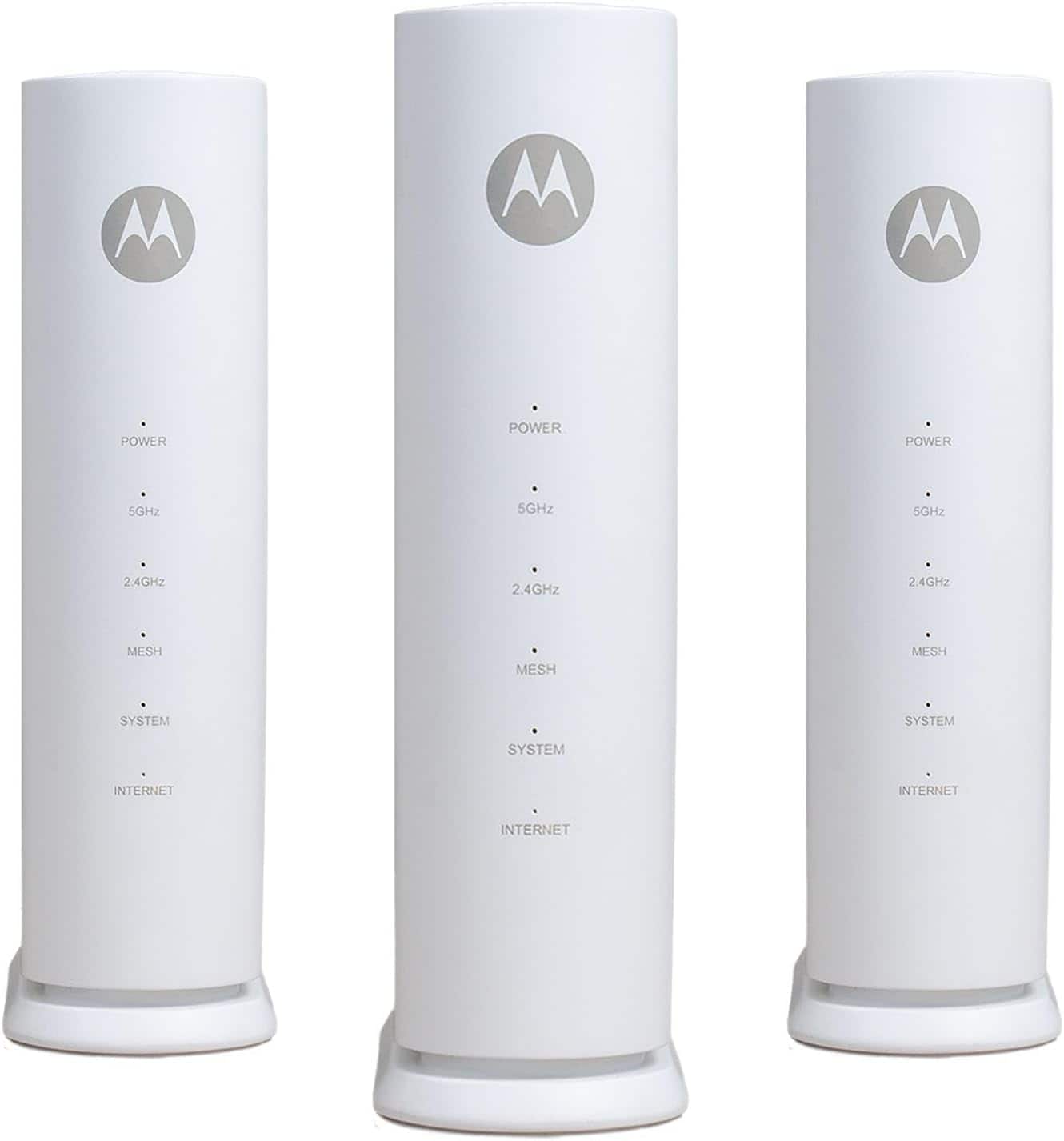 Motorola - MNQ1525 WiFi 7 Router with Easy Mesh, Dual-Band, ThreePack - White