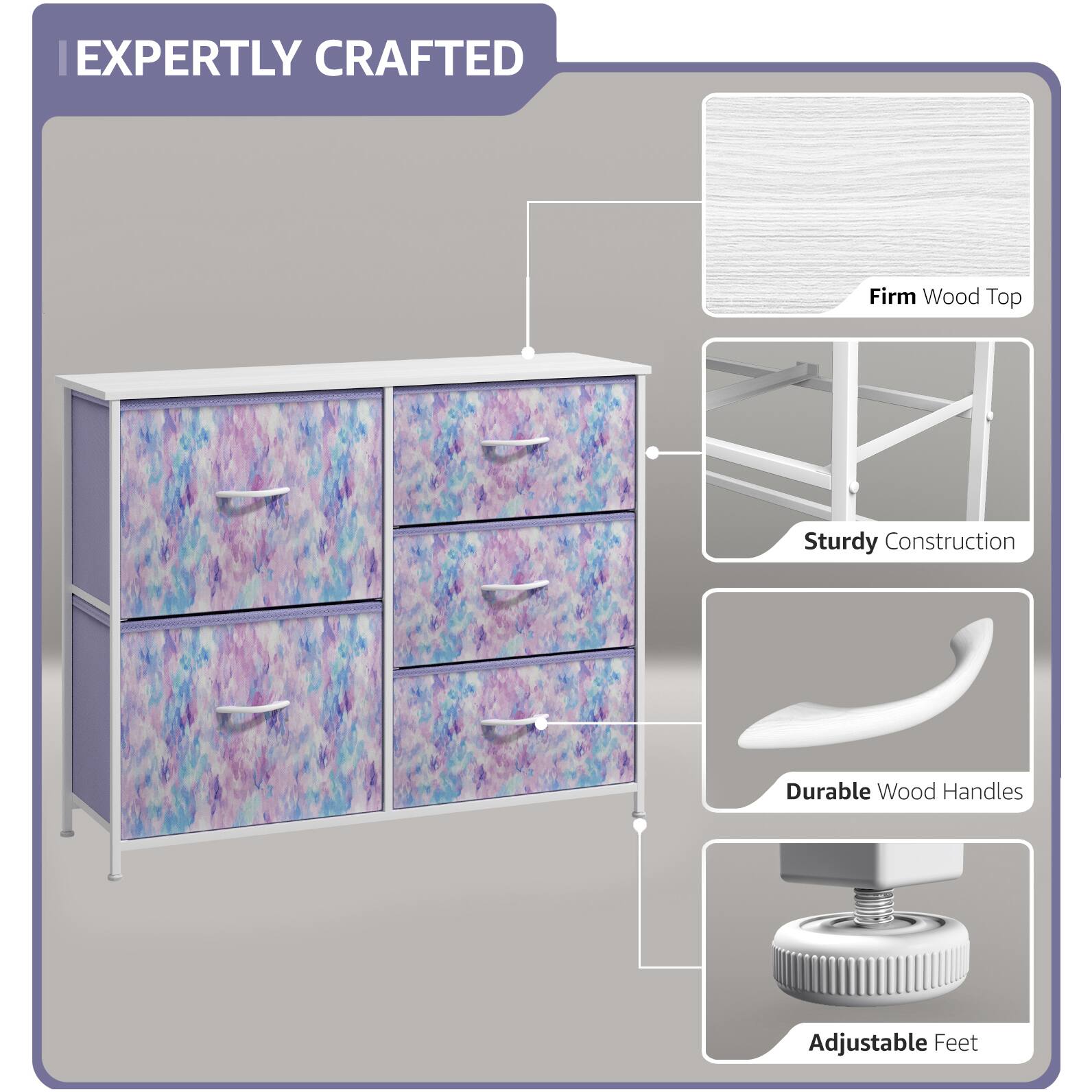 EXPERTLY CRAFTED

- Firm Wood Top
- Sturdy Construction
- Durable Wood Handles
- Adjustable Feet