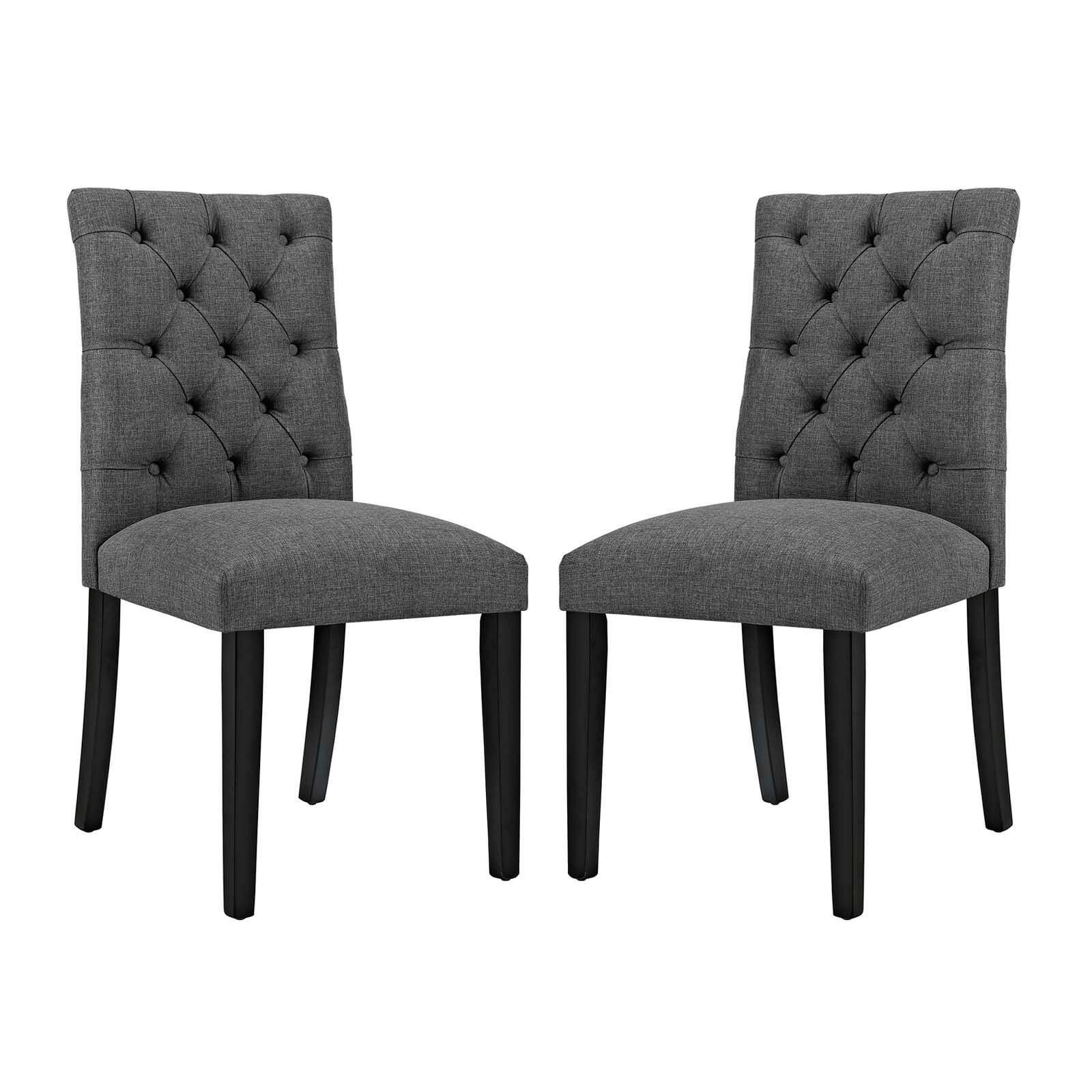Angle. Modway - Duchess Fabric Dining Chair Set of 2 by Modway - Gray.