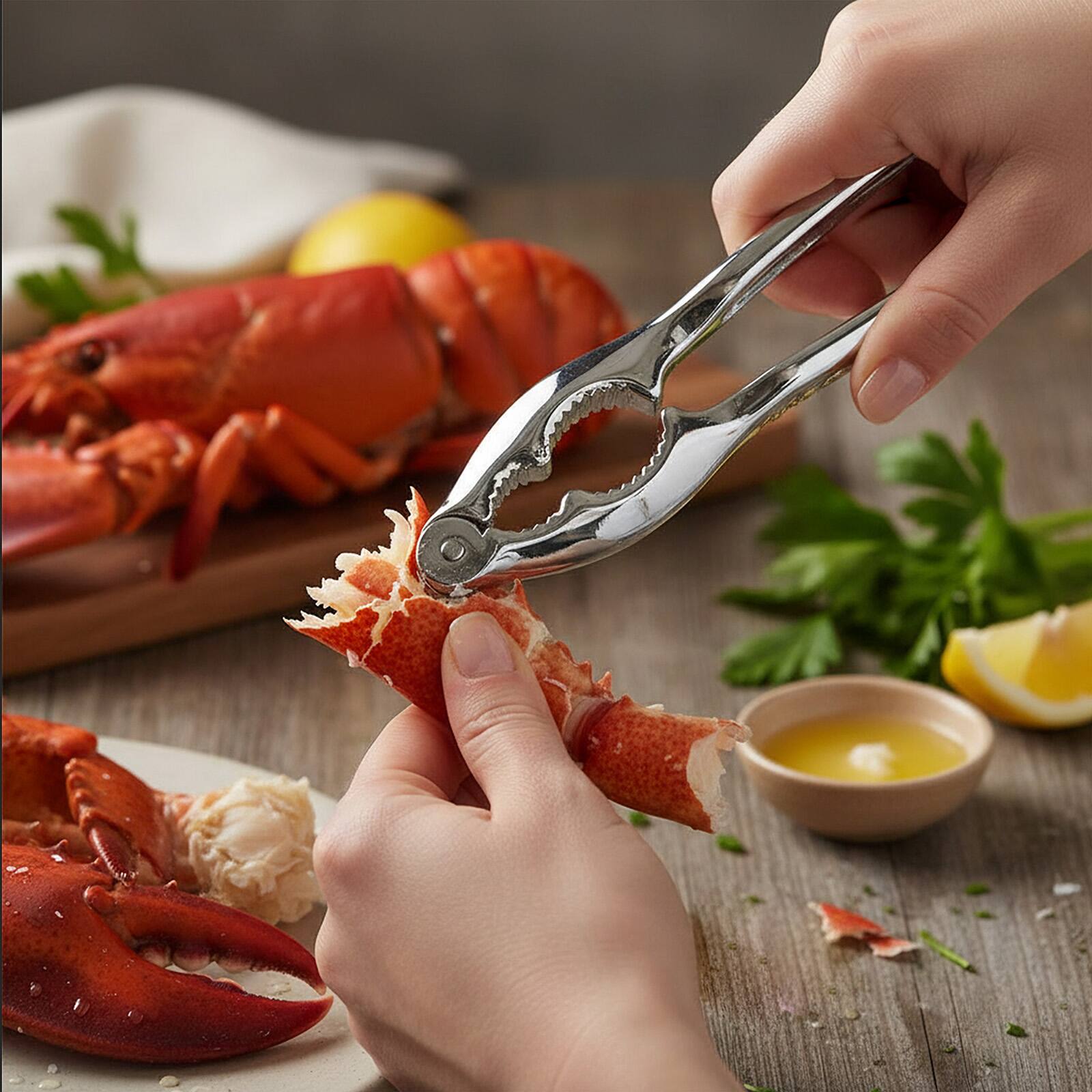Alt View 1. Norpro - Lobster and Nut Cracker, Silver - Silver.