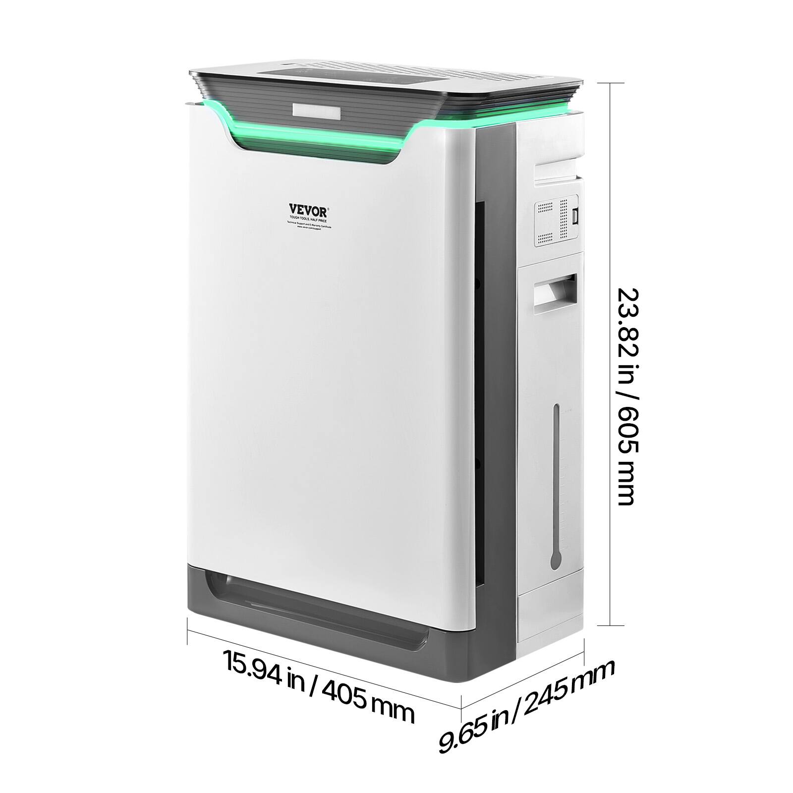 VEVOR

23.82 in / 605 mm

15.94 in / 405 mm

9.65 in / 245 mm