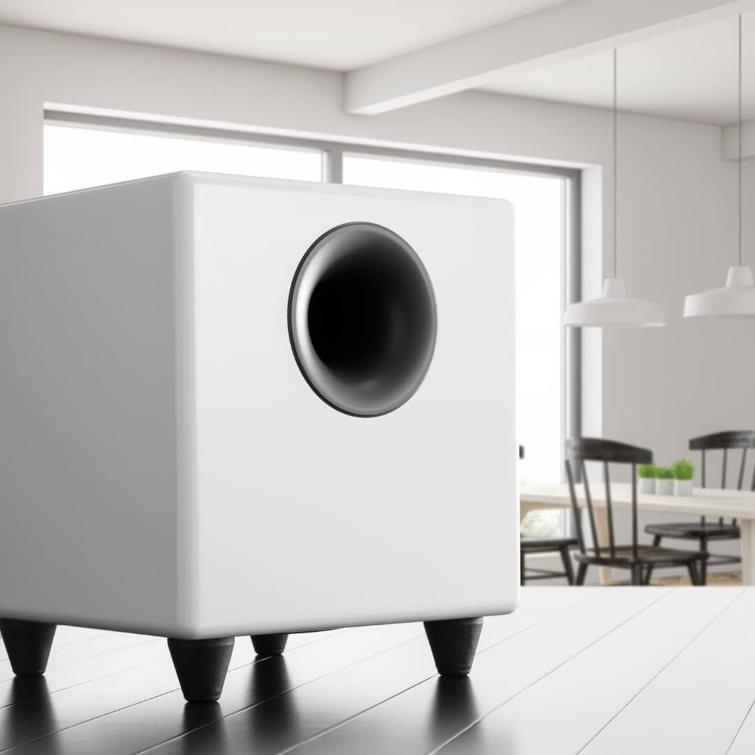 Left. Audioengine - S8 Wireless Subwoofer - White.