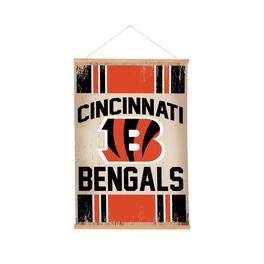 Evergreen Enterprises - Cincinnati Bengals 24" x 36" Antique Style Canvas Wall Art Tapestry with Wood Frame - Multicolor