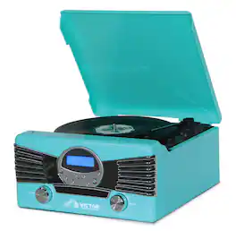 Victor Audio - Victor Diner 7-in-1 Turntable Music Center - Turquoise