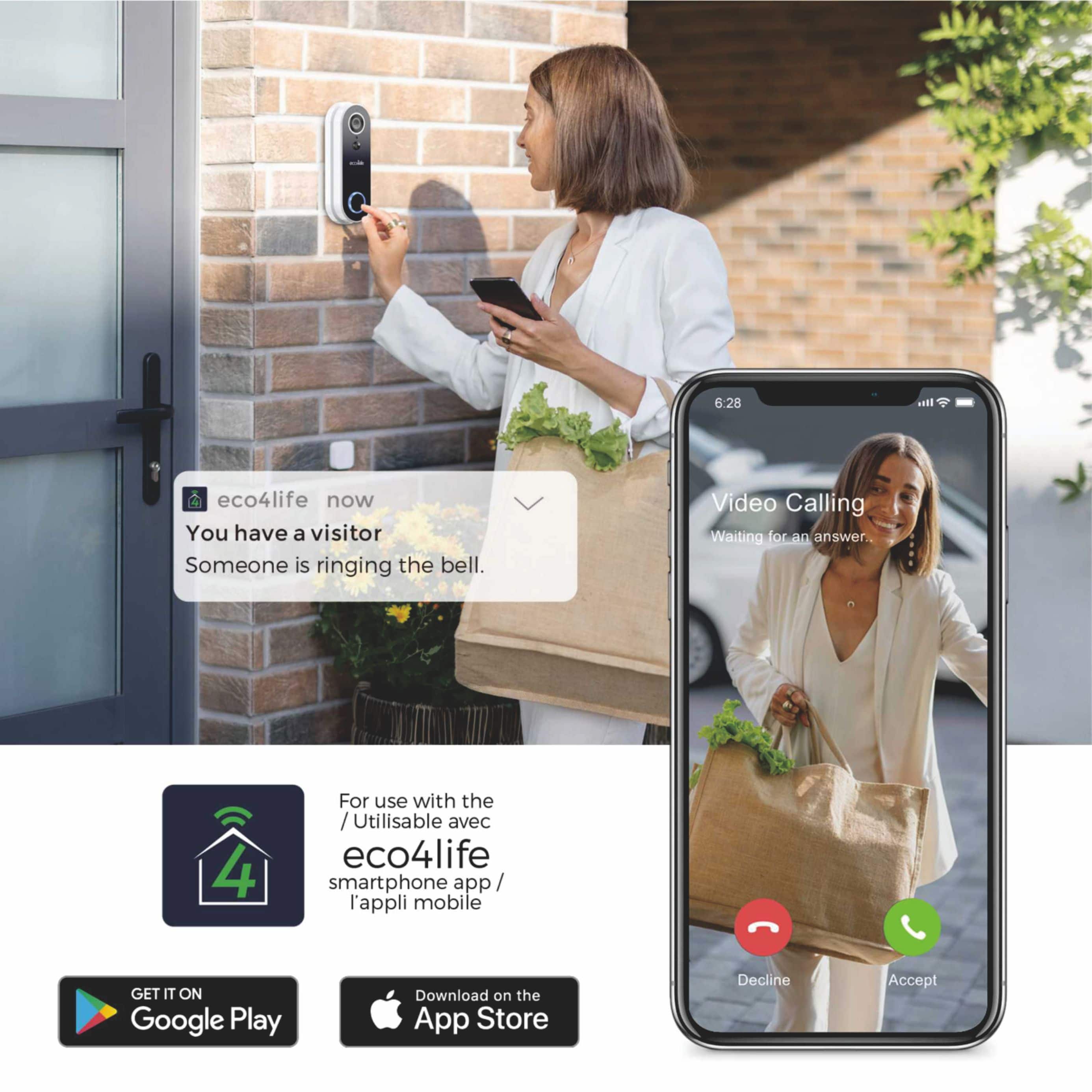 eco4life Smart WiFi Video Doorbell with Wireless Chime - Thumbnail 3