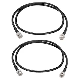 Unique Bargains - 6G-SDI BNC M/M 75 Ohm RG59 Coaxial Jumper Cable for Camera Surveillance, Supports HD-SDI/3G/6G-SDI/4K/8K, 2pcs - Black