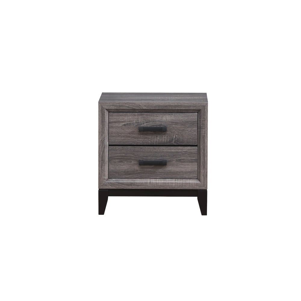 Global Furniture USA - Rustic Transitional Kate Foil Grey Nightstand, Foil Grey - Gray