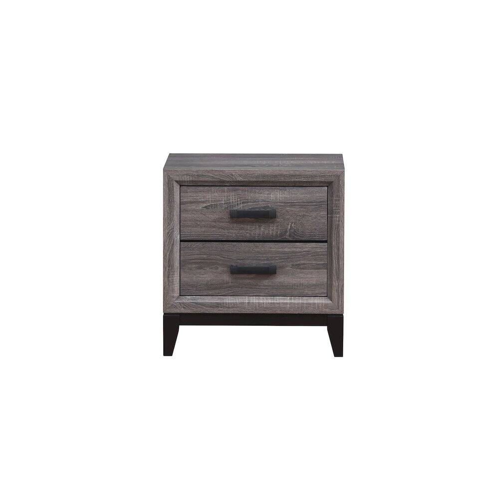 Front. Global Furniture USA - Rustic Transitional Kate Foil Grey Nightstand, Foil Grey - Gray.