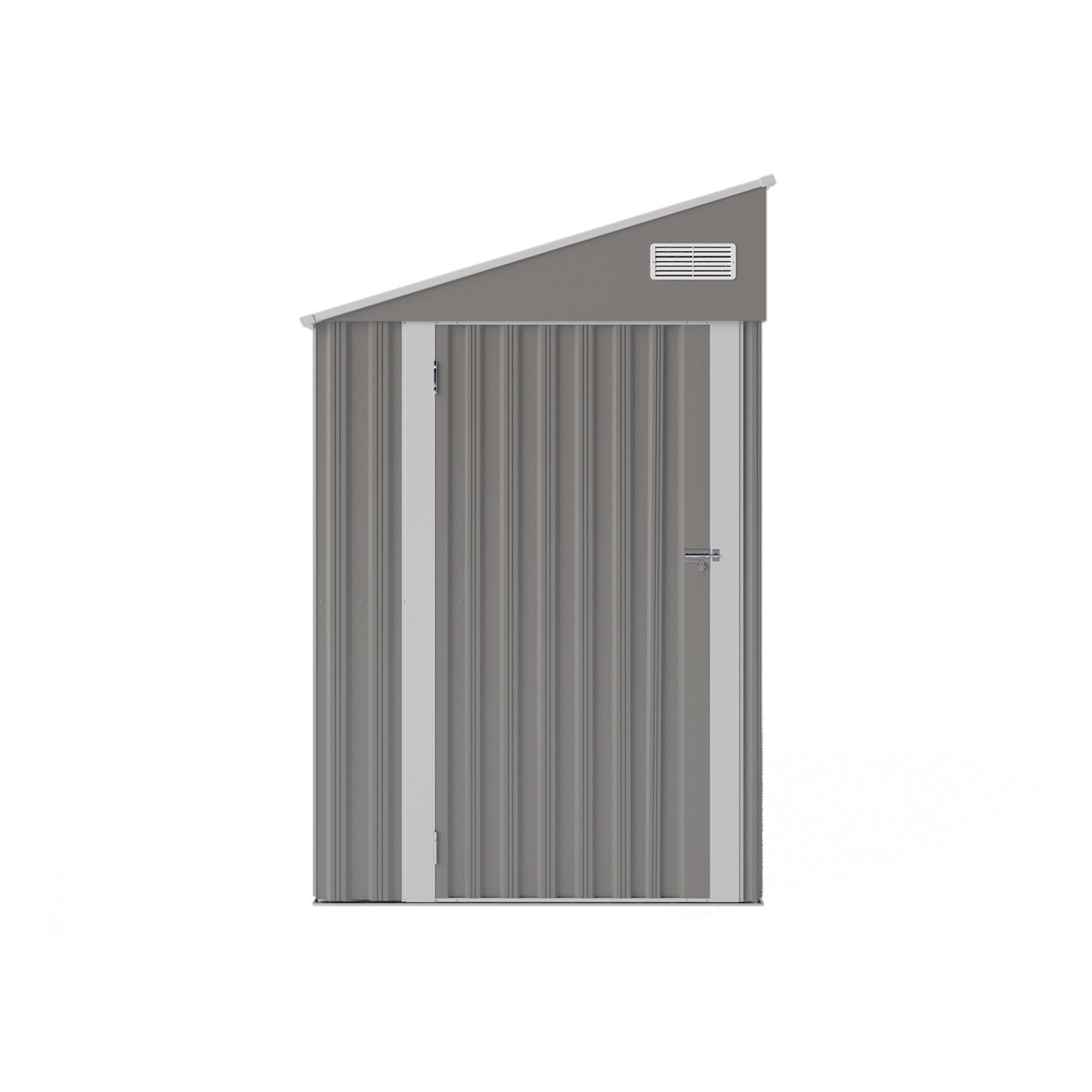 Alt View 8. Loheer - Loheer 4x8 Metal Storage Shed Dark Gray Backyard Garden Tool Shed Waterproof Outdoor Equipment Storage with Sloping Roof.