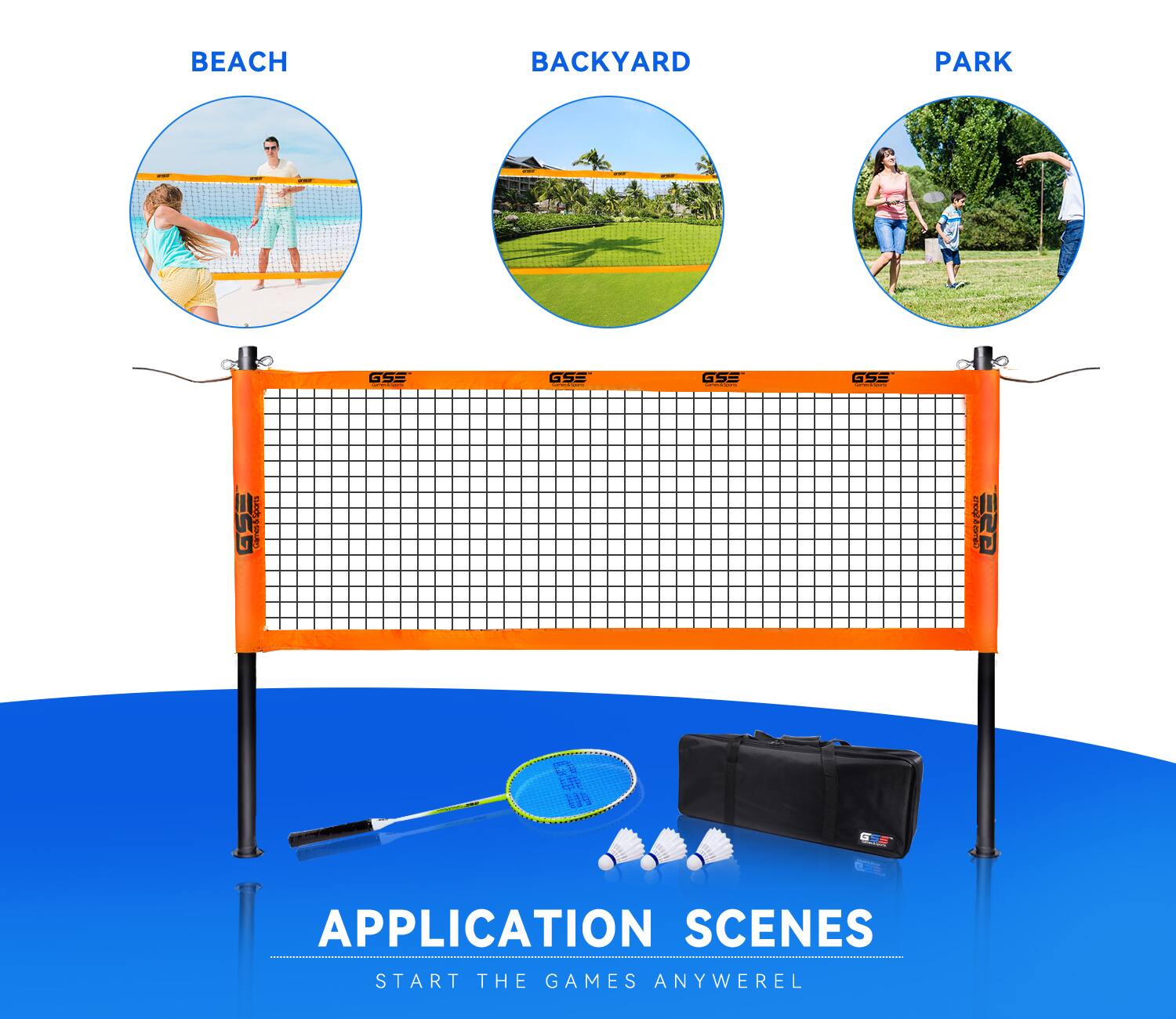 BEACH BACKYARD PARK APPLICATION SCENES START THE GAMES ANYWHERE