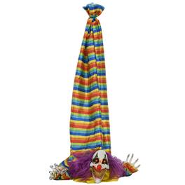 Boyel Living - 3.8ft Halloween Animatronic Hanging Clown Corpse with Motion Sound Activation Light Up Eyes and Music - Multicolor