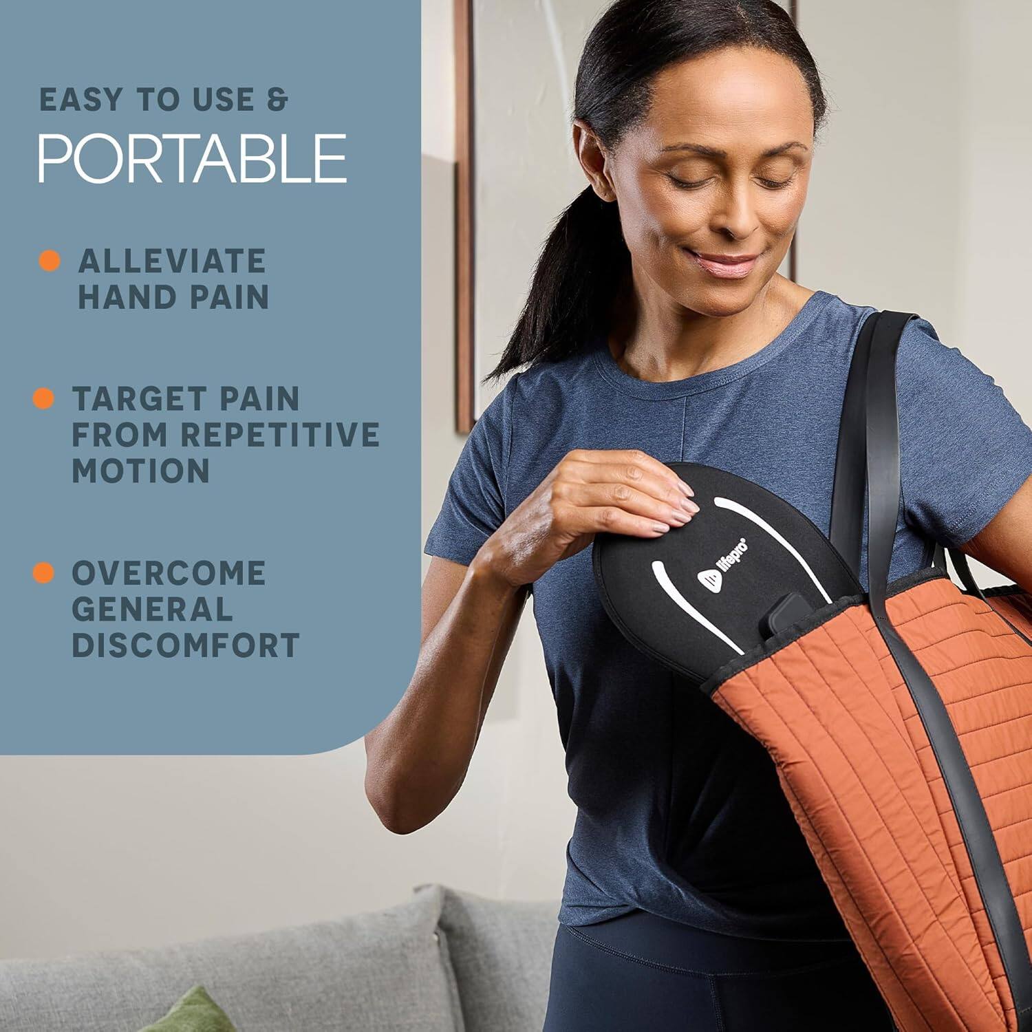 EASY TO USE & PORTABLE

- ALLEVIATE HAND PAIN
- TARGET PAIN FROM REPETITIVE MOTION
- OVERCOME GENERAL DISCOMFORT