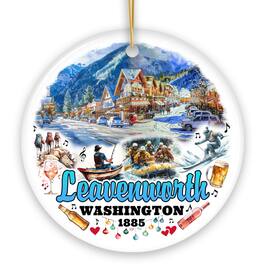 OrnamentallyYou - Picturesque Leavenworth Town in the Cascade Mountains Ornament Washington State Souvenir Version 2 - Multi-colored