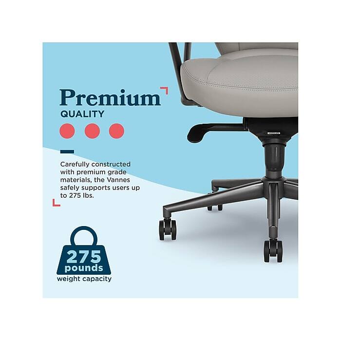 Premium QUALITY  
Carefully constructed with premium grade materials, the Vannes safely supports users up to 275 lbs.  
275 pounds weight capacity