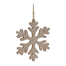 BreeBe - Traditional Wood Snowflake Ornament (Set of 12) - Brown