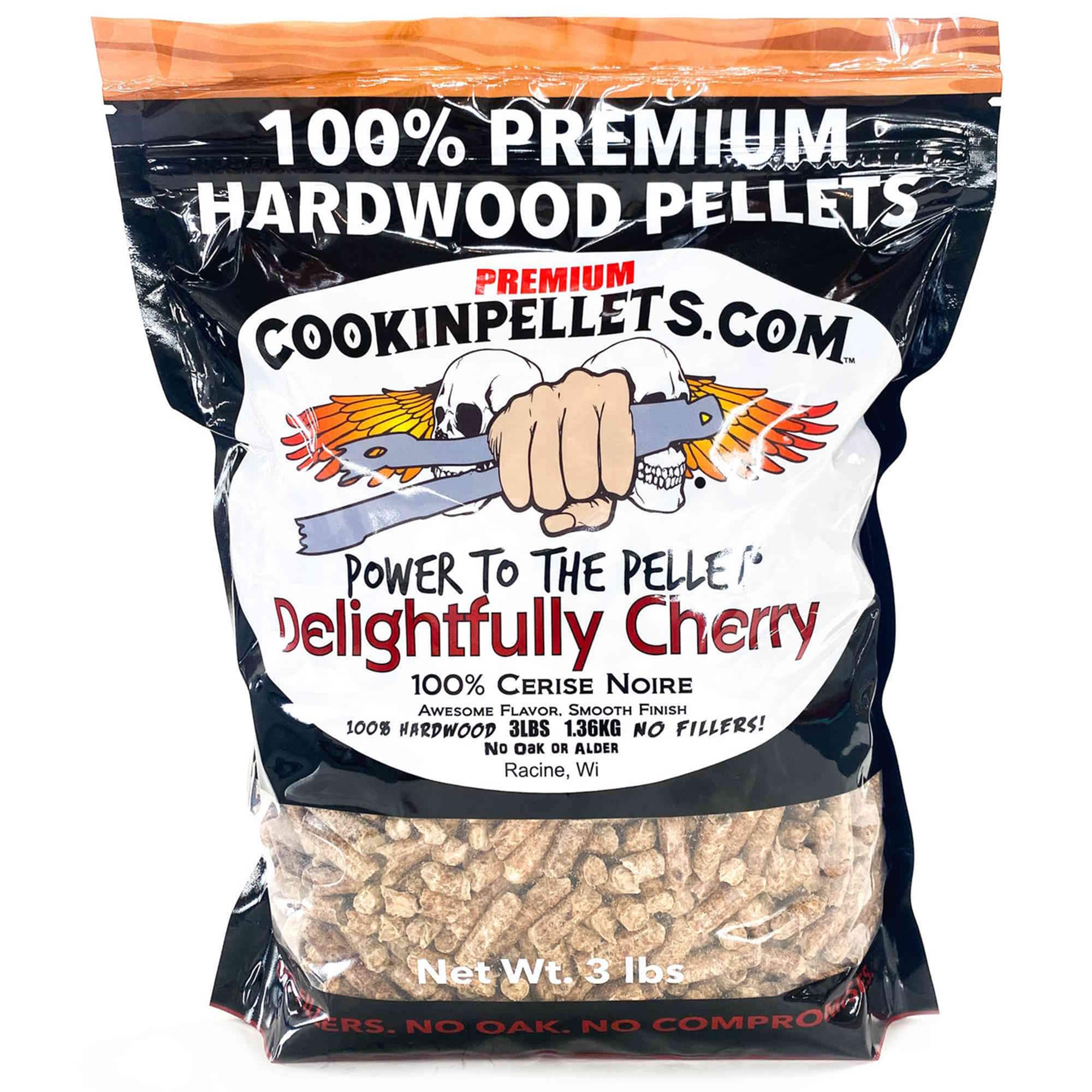 CookinPellets - Delightfully Cherry Wood Pellets for Indoor & Outdoor Smoker, 3Lbs