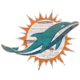 Fan Creations - Miami Dolphins Distressed Logo Cutout Sign - Multicolor