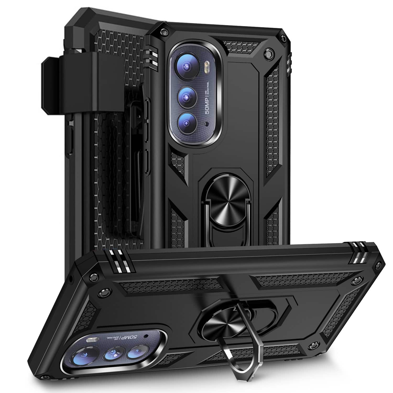 Alt View 11. SaharaCase - Kickstand Case for Motorola Edge (2022) - Black.