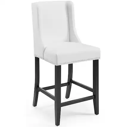 Front. Modway - Baron Faux Leather Counter Stool by Modway - White.