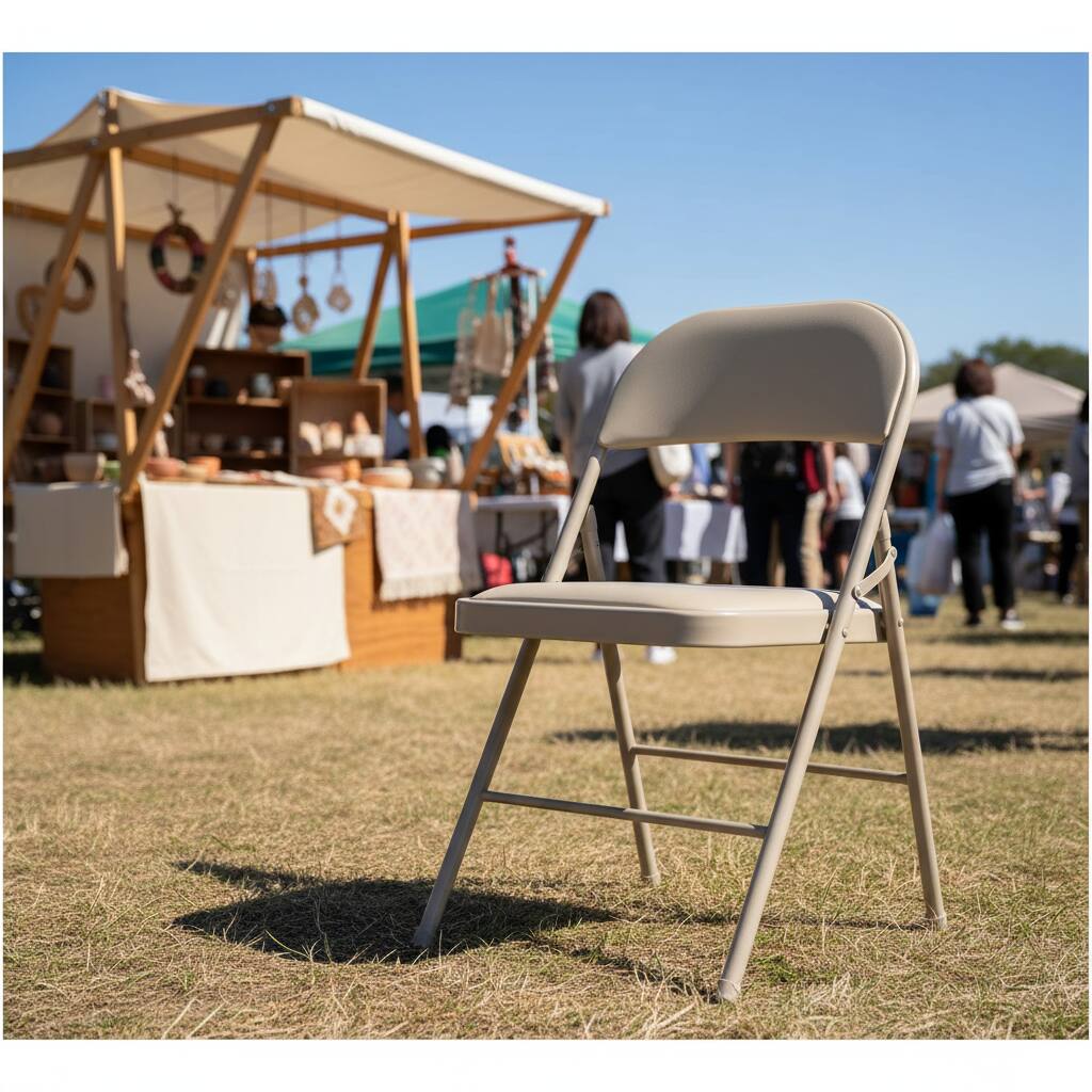 Alt View 5. AOITUN - Folding Chair 4 Pack Leather Padded, Comfortable Seating for Daily Use for Home, Office - Khaki.