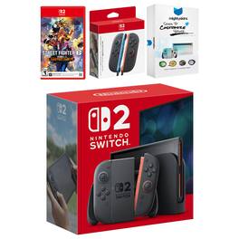 Switch 2 Video Game Console with Street Fighter 6, Extra Joy-Cons and MightySkins Code Bundle - Nintendo Switch 2