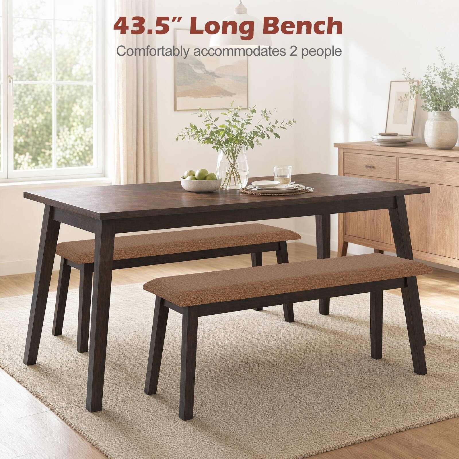 43.5" Long Bench  
Comfortably accommodates 2 people