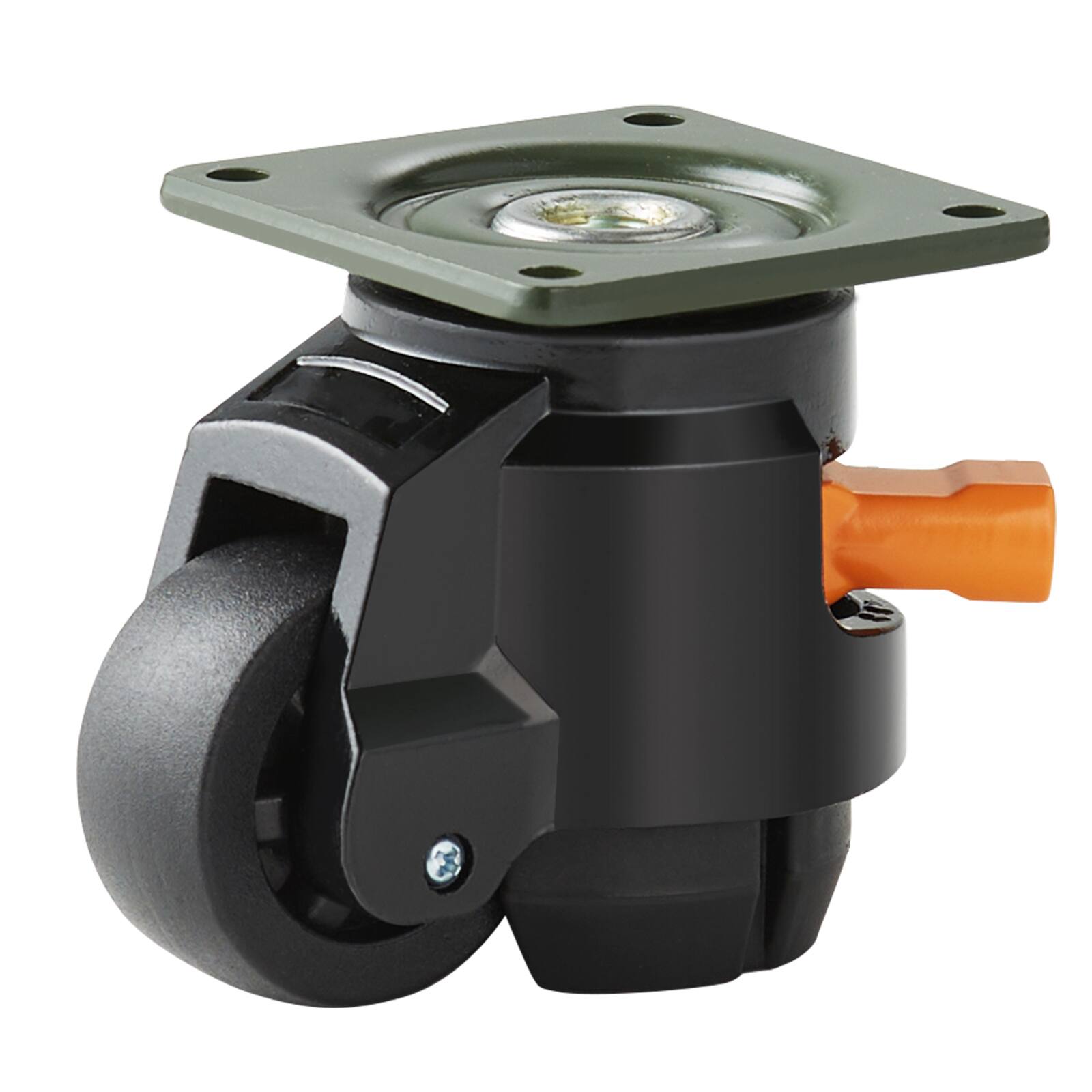 Alt View 5. VEVOR - Leveling Casters, 4-Pack Heavy Duty 360° Swivel Caster Wheels Hold up to 1100 lbs Load, 2 inches Caster Diameter - Black;Orange.