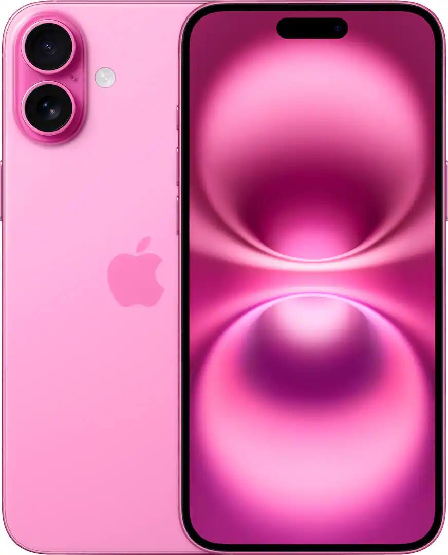 Front. Apple - Pre-Owned Excellent iPhone 16 Plus 5G 128GB - Apple Intelligence - (Unlocked) - Pink.