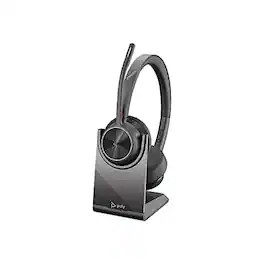 Poly - Voyager 4320 UC Wireless Headset + Charge Stand (Plantronics) - Headphones w/Mic - Connect to PC/Mac via USB-C Bl - Black