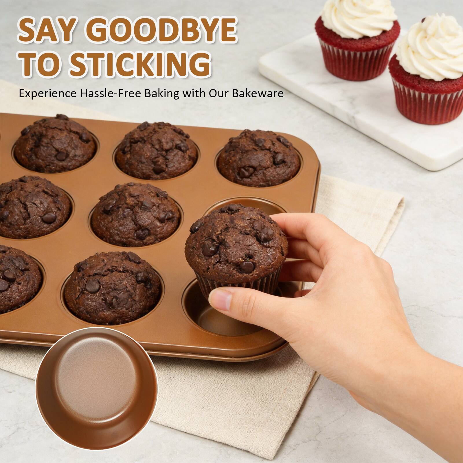 SAY GOODBYE TO STICKING  
Experience Hassle-Free Baking with Our Bakeware