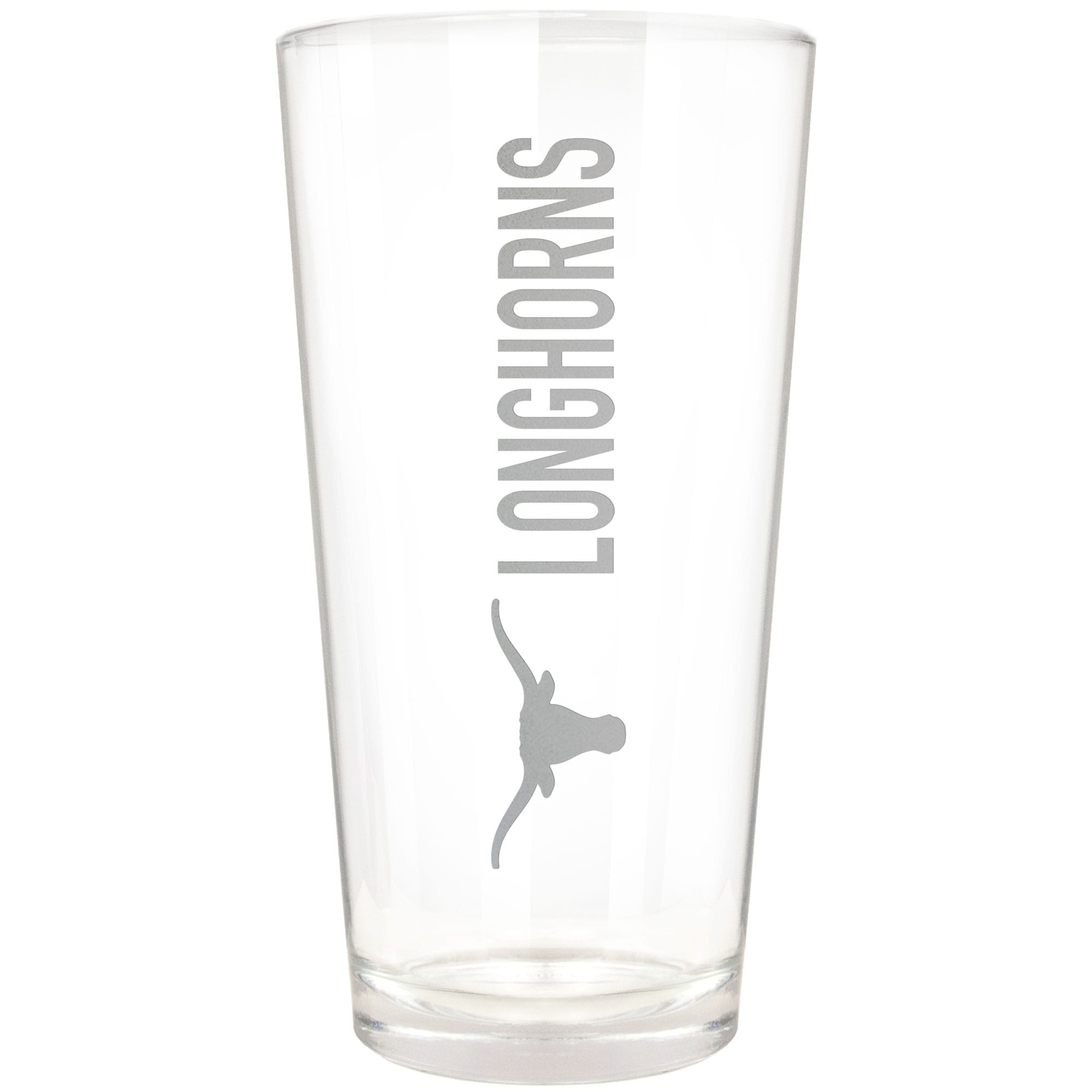 Great American Products - Texas Longhorns Etched 16oz. Vertical Rally Cry Pint Glass - Multicolor