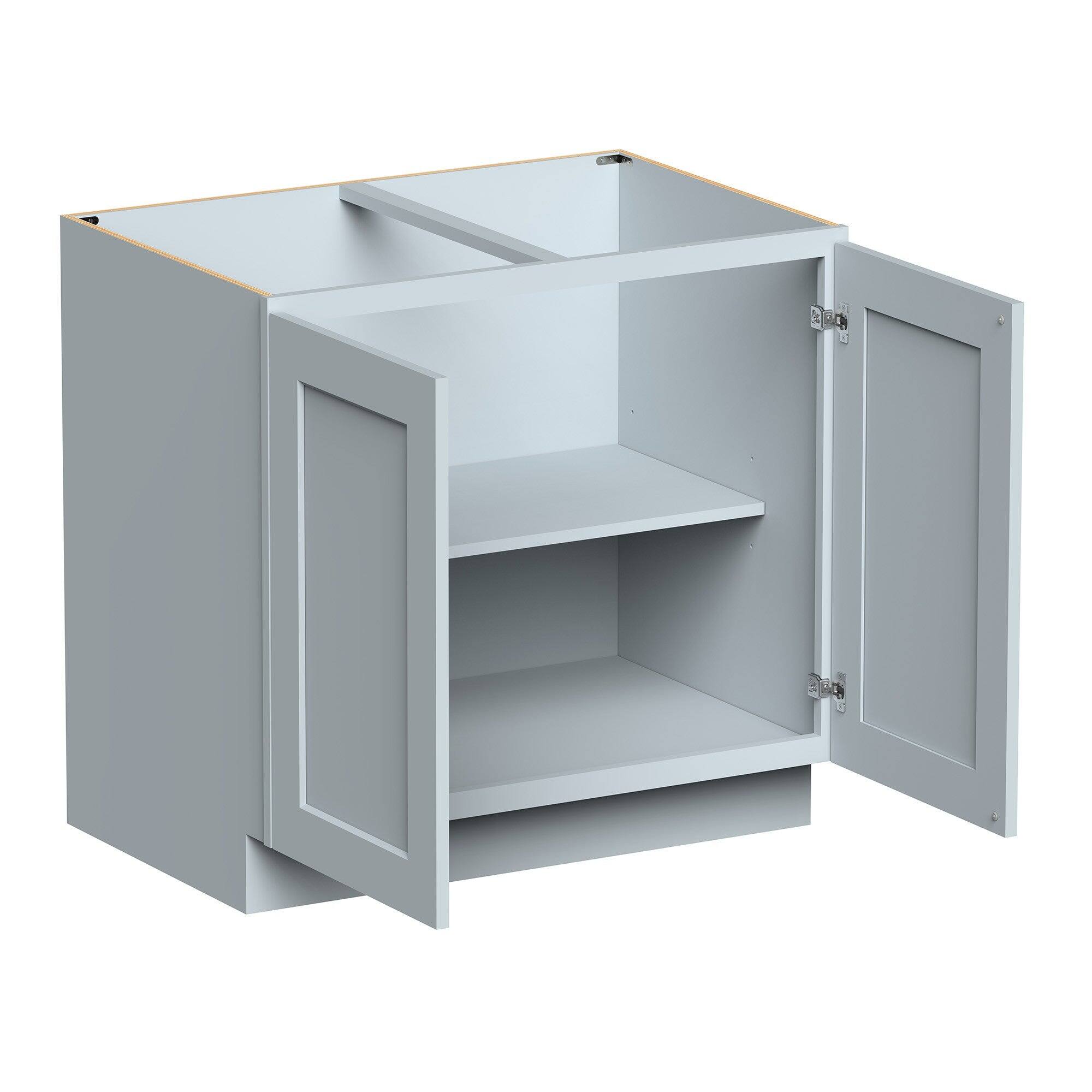 Alt View 2. Boyel Living - 36in.W x24in.D x34.5in.H DOVE GREY FULL HEIGHT DOOR BASE CABINET Fully assembled Cabinet With Two HDF Doors - Gray.