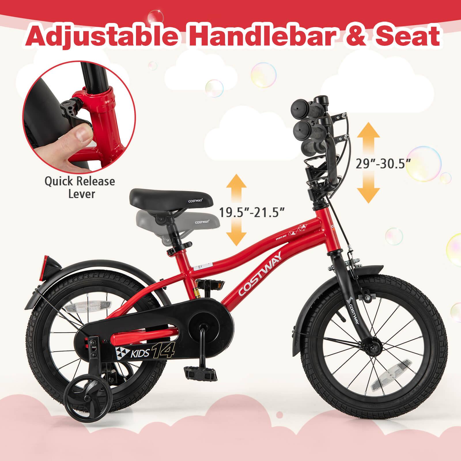 Adjustable Handlebar & Seat

Quick Release Lever

19.5" - 21.5"

29" - 30.5"

COSTWAY KIDS 14