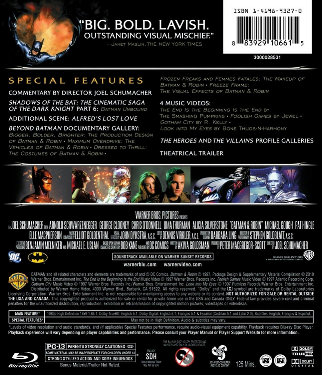 Back. Batman & Robin [Blu-ray].
