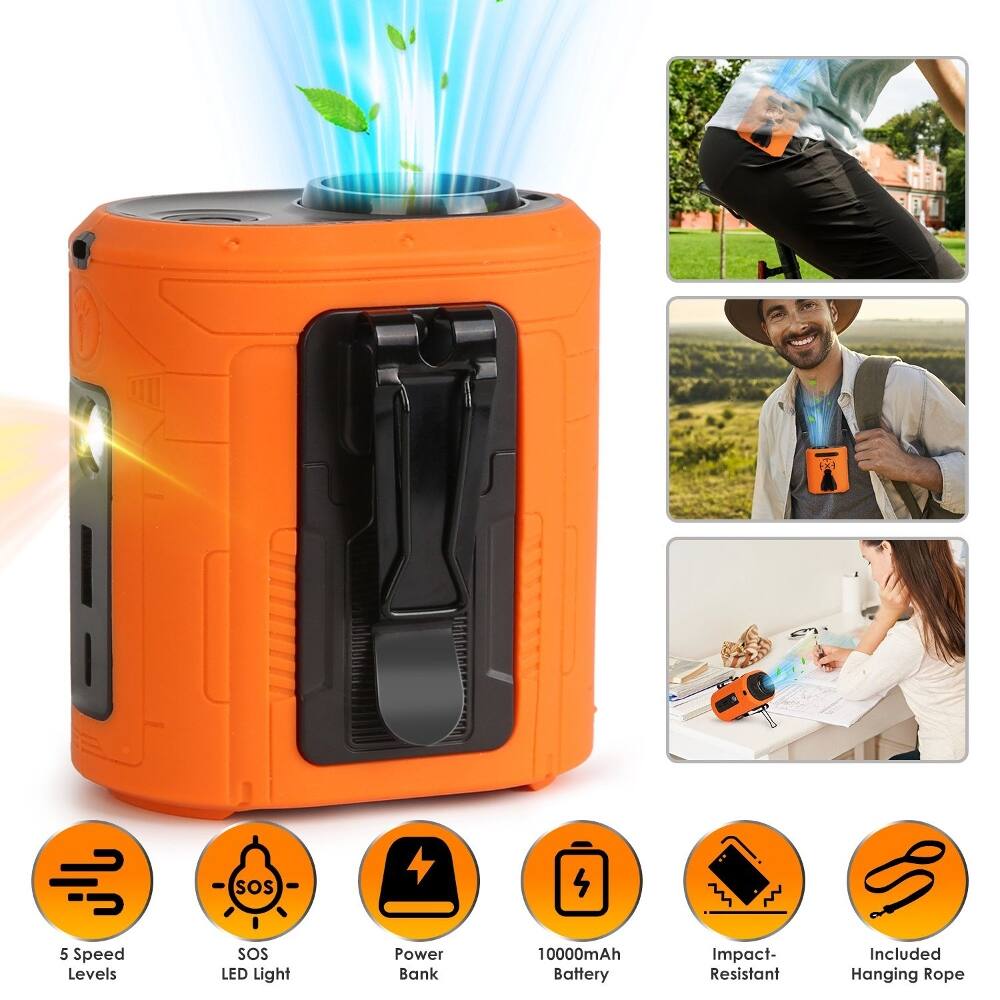 SOS 4 5 Speed Levels SOS LED Light Power Bank 10000mAh Battery Impact-Resistant Included Hanging Rope