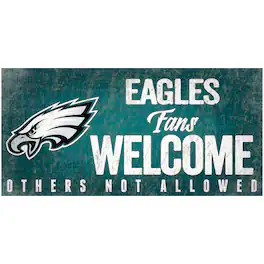 Fan Creations - Philadelphia Eagles 6" x 12" Fans Welcome Sign - Multicolor