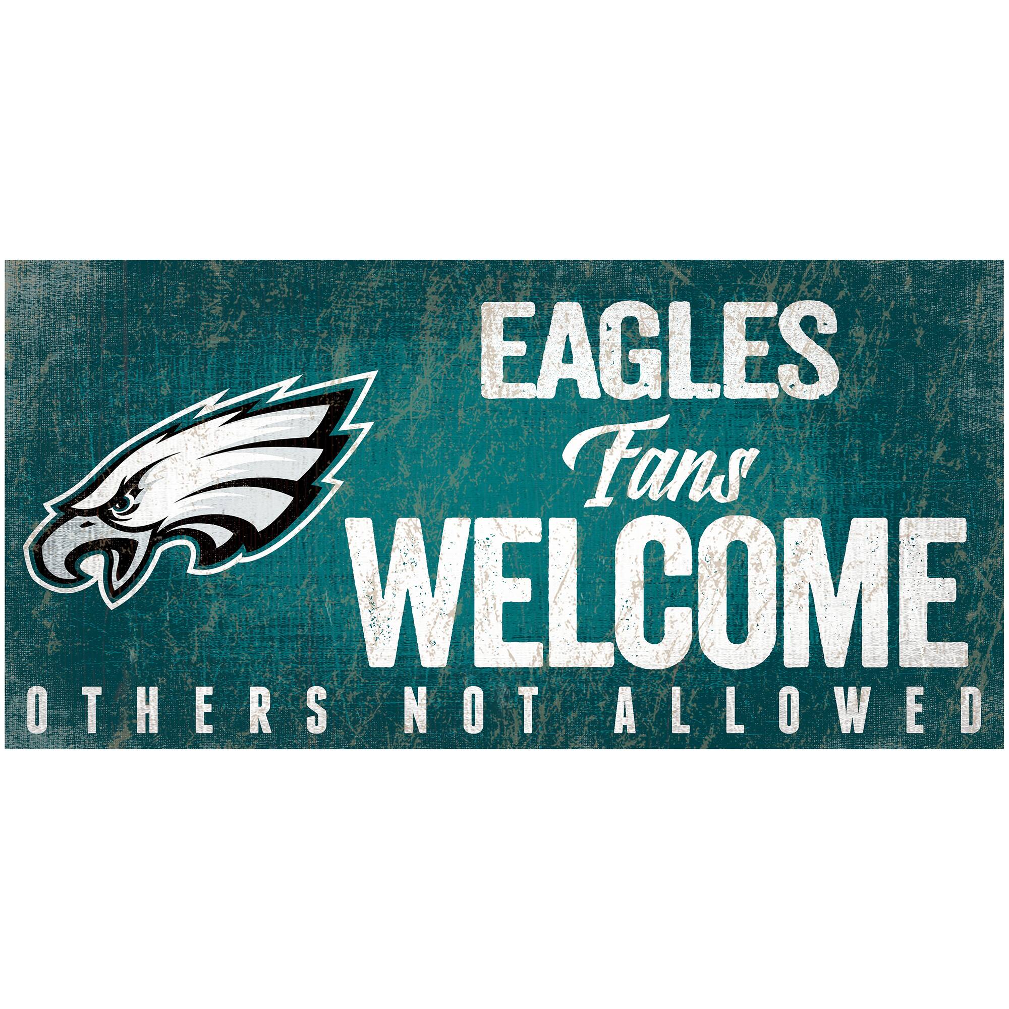 Fan Creations - Philadelphia Eagles 6" x 12" Fans Welcome Sign - Multicolor