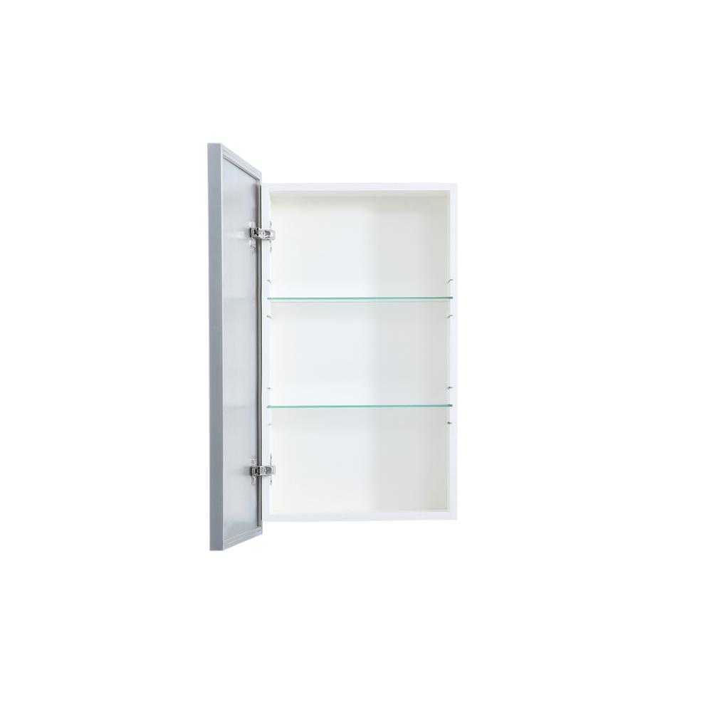 Left. Elegant Decor - Metal mirror medicine cabinet 17 inch x 28 inch in silver - Silver.