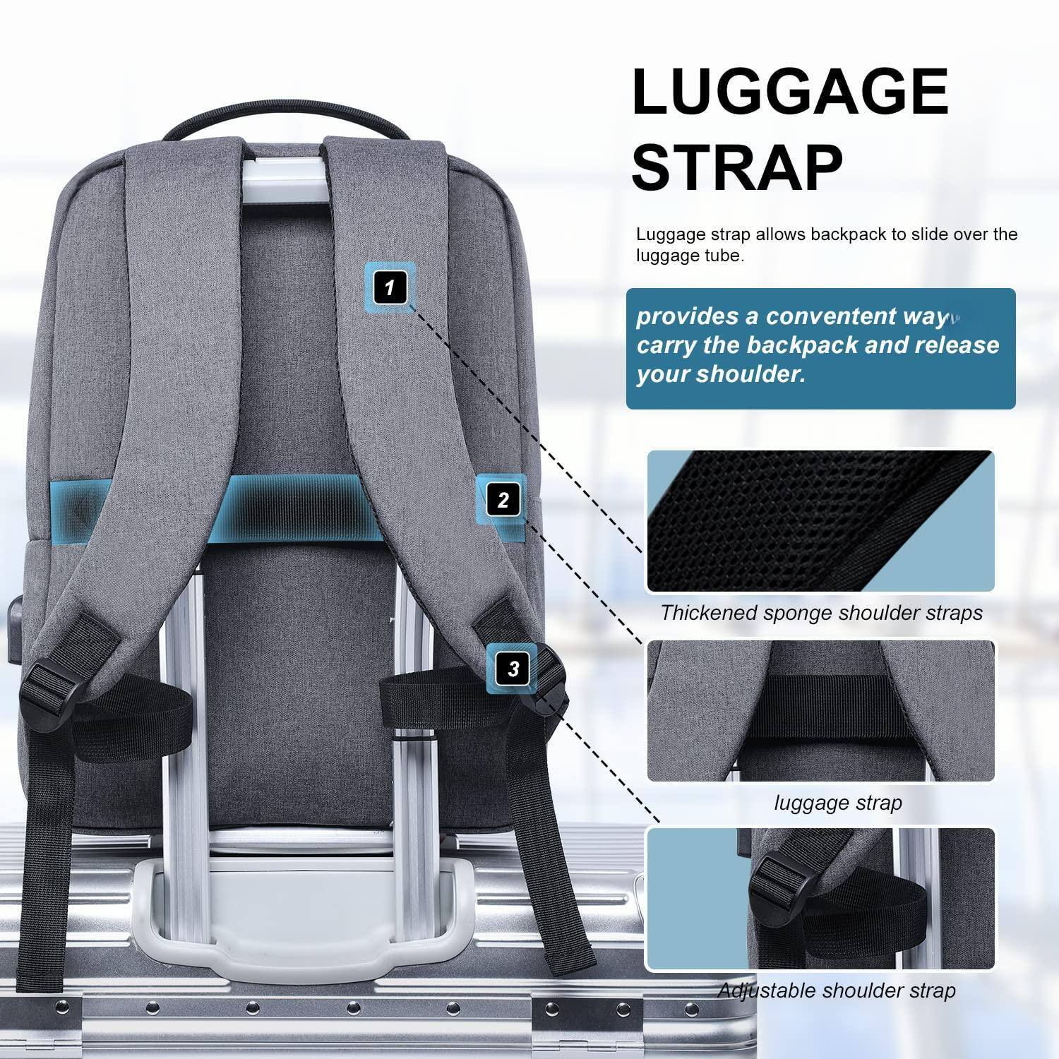 Back. Live At Space - Laptop Backpack 15 6 Inch  Business Slim Durable Travel Backpacks With Usb Charging Port College Computer Bag Gifts For - A-grey-15.6 inch.