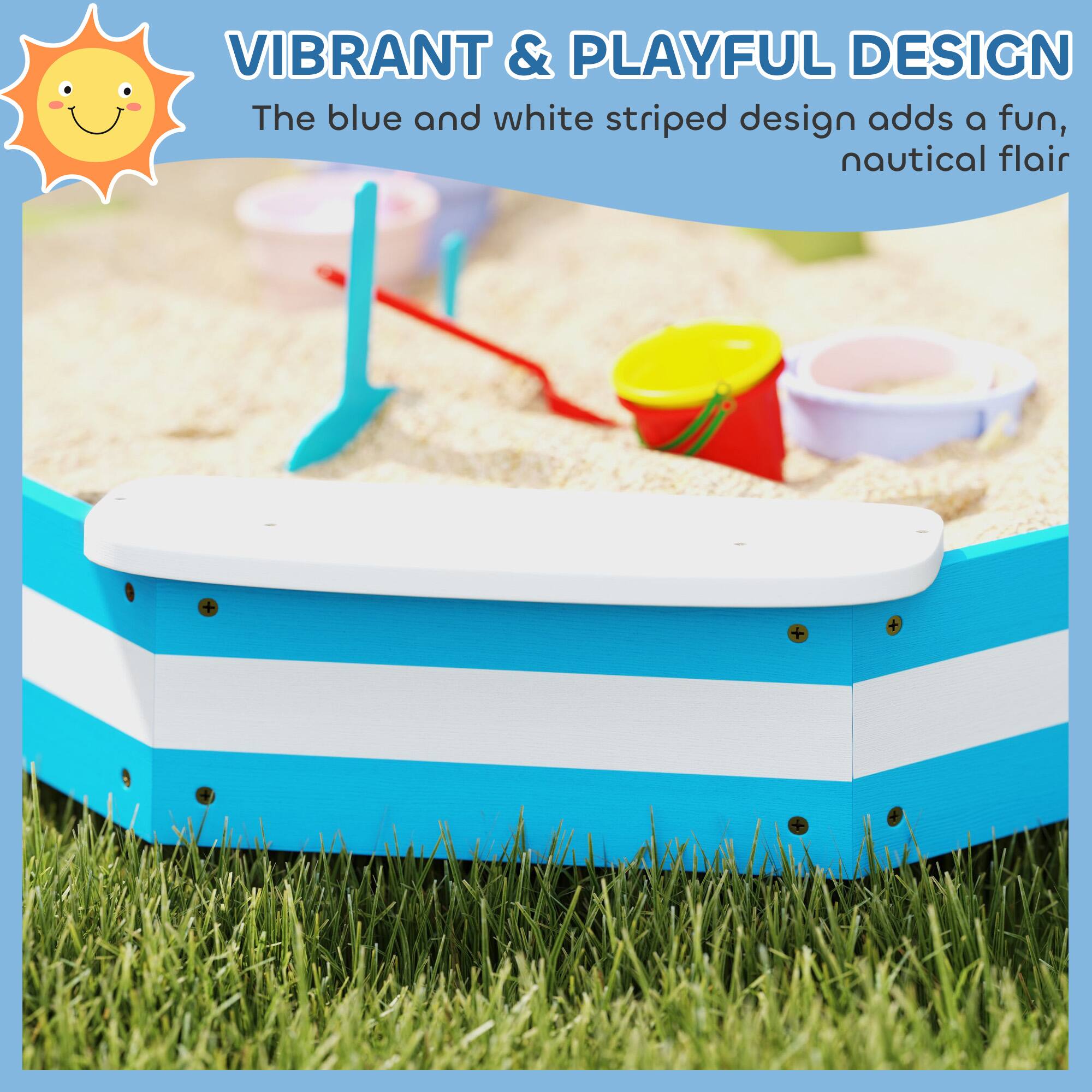 VIBRANT & PLAYFUL DESIGN  
The blue and white striped design adds a fun, nautical flair