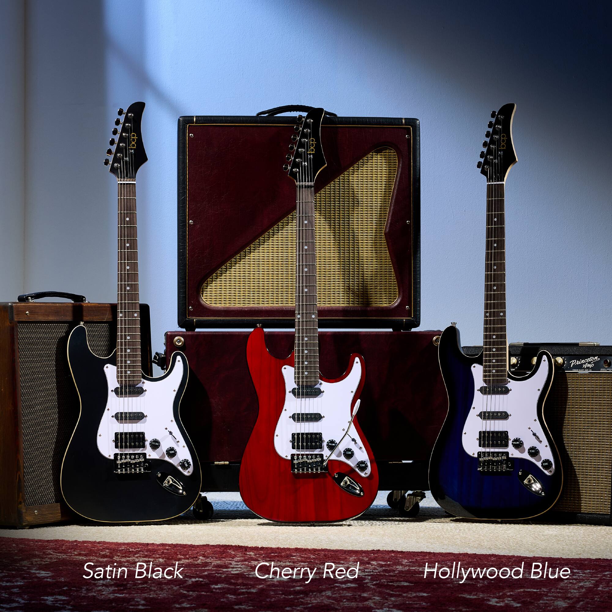 Satin Black  
Cherry Red  
Hollywood Blue