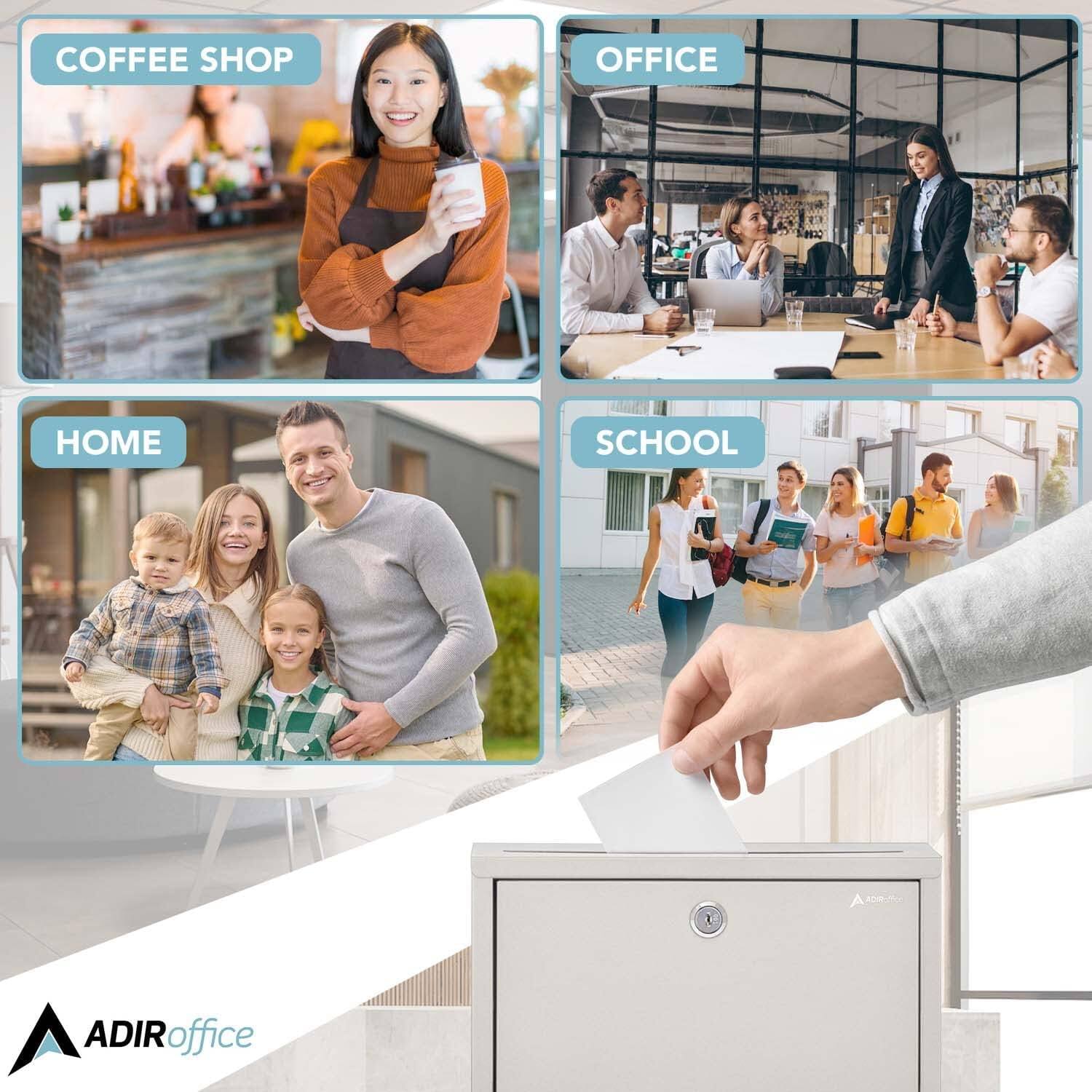 COFFEE SHOP, OFFICE, HOME, SCHOOL, ADIR OFFICE