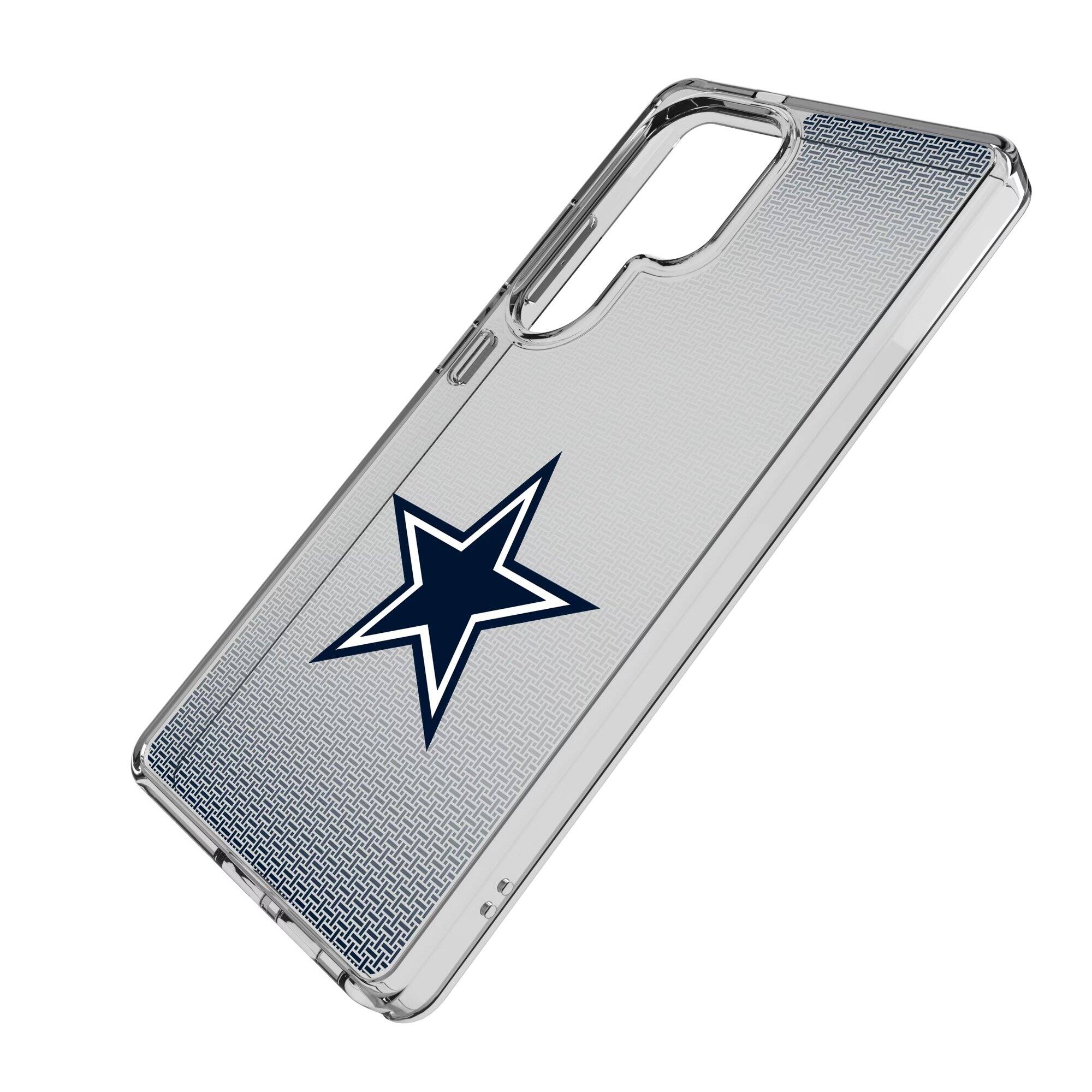 Alt View 1. Keyscaper - Dallas Cowboys Linen Logo Galaxy Clear Case - S23 Ultra - Multicolor.