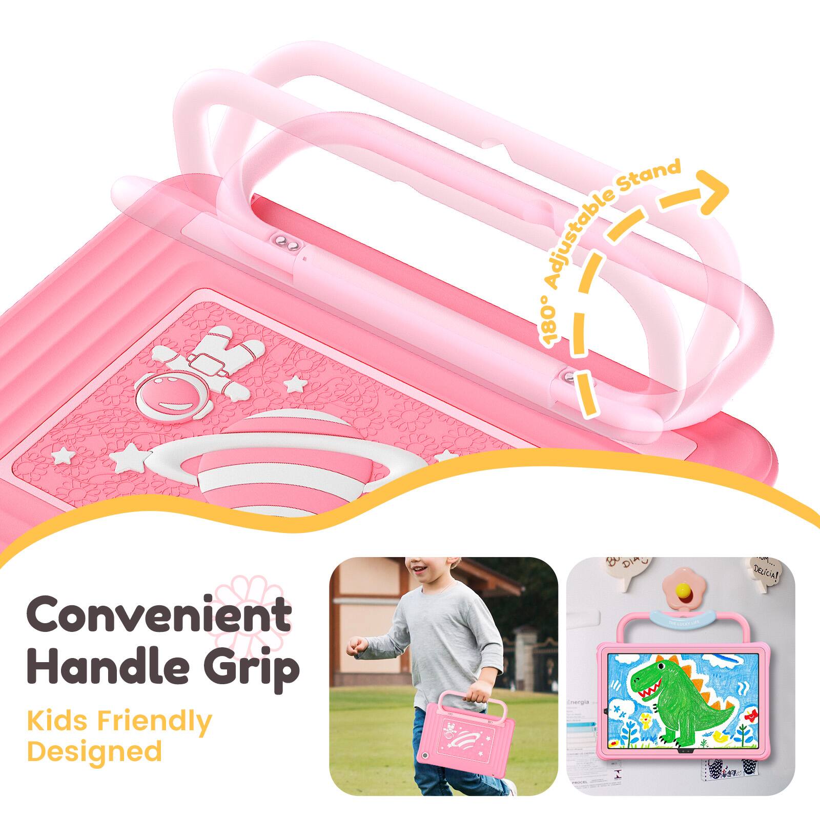 Convenient Handle Grip  
Kids Friendly Designed  
180° Adjustable Stand