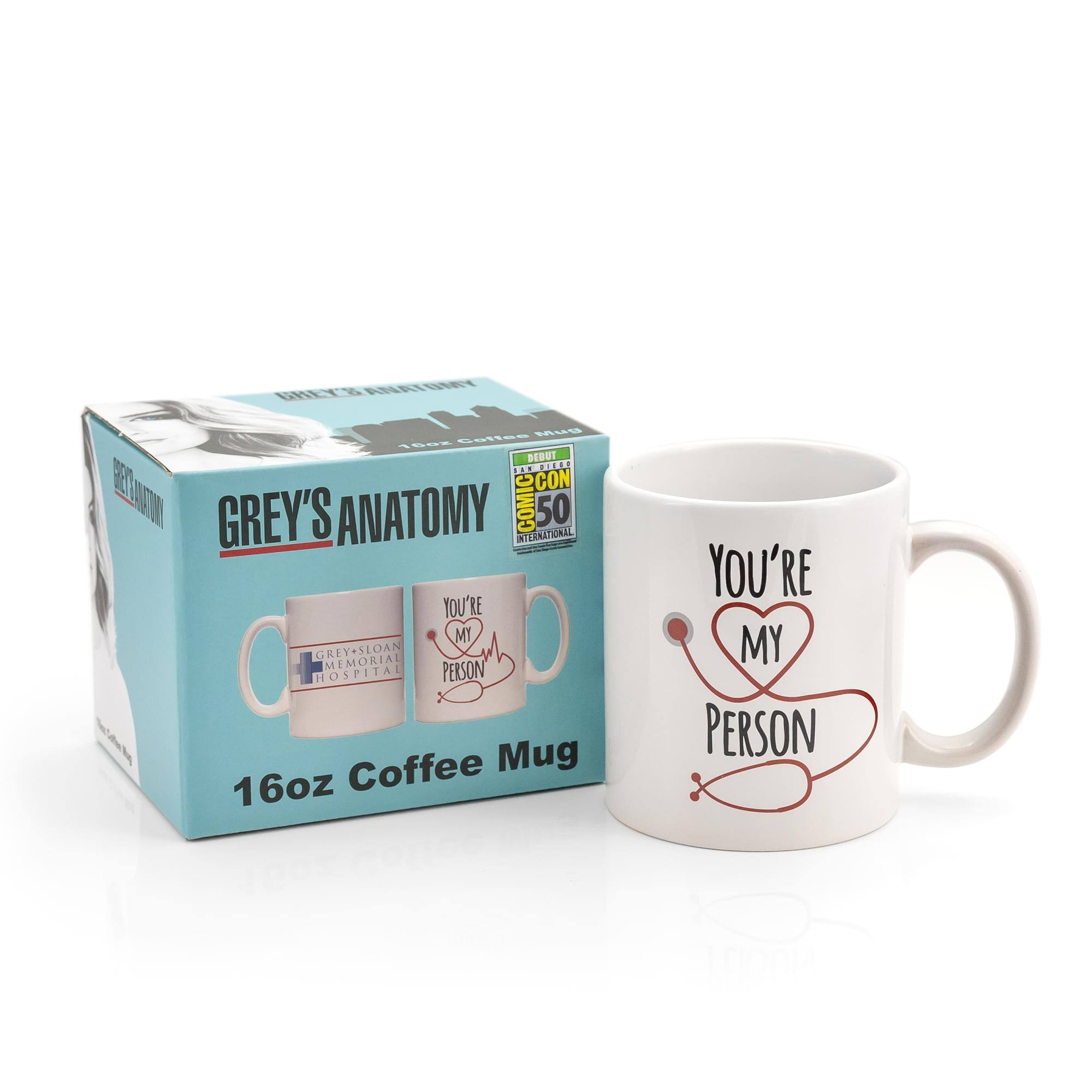 GREY'S ANATOMY  
16oz Coffee Mug  

YOU'RE MY PERSON  

GREY'S ANATOMY  
15 SEASONS  
INTERNATIONAL  
16oz Coffee Mug  

YOU'RE MY PERSON