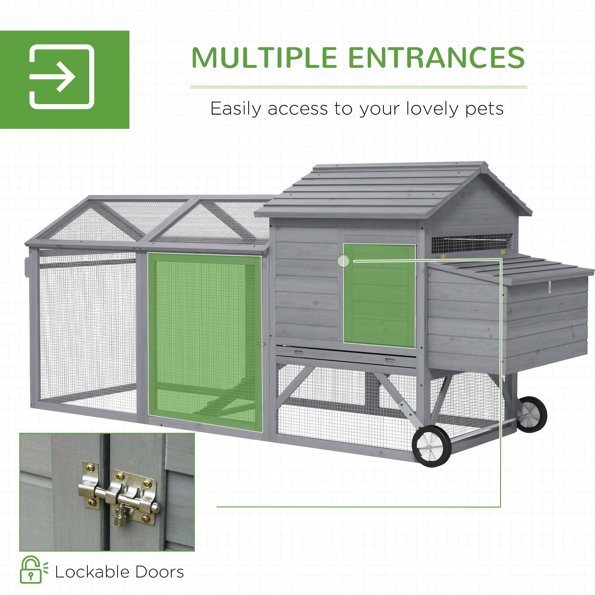 MULTIPLE ENTRANCES  
Easily access to your lovely pets  

Lockable Doors