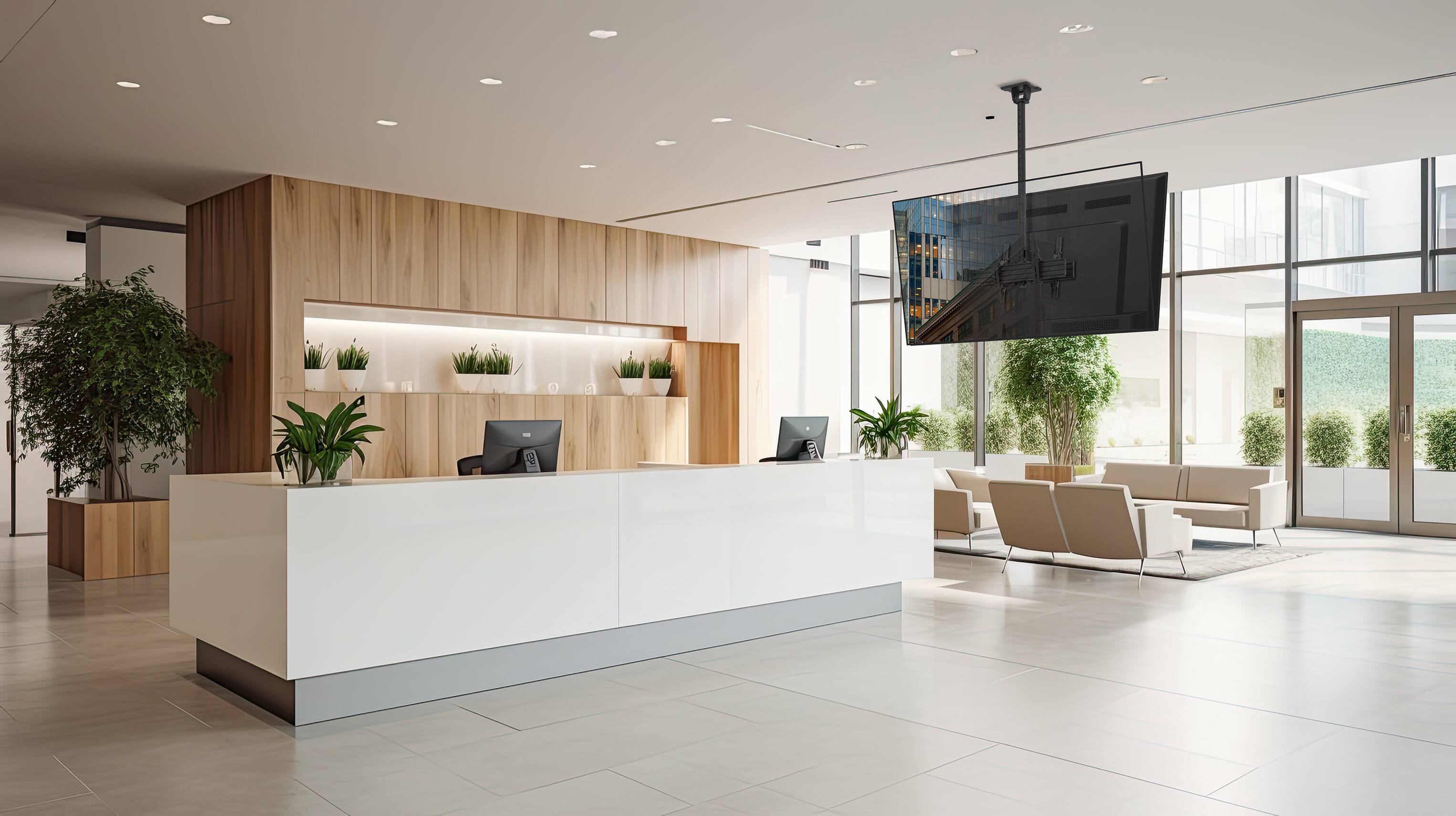 Alt View 6. Kanto - Back-to-Back Dual Screen TV Ceiling Mount for 40” to 80” TVs - Black.
