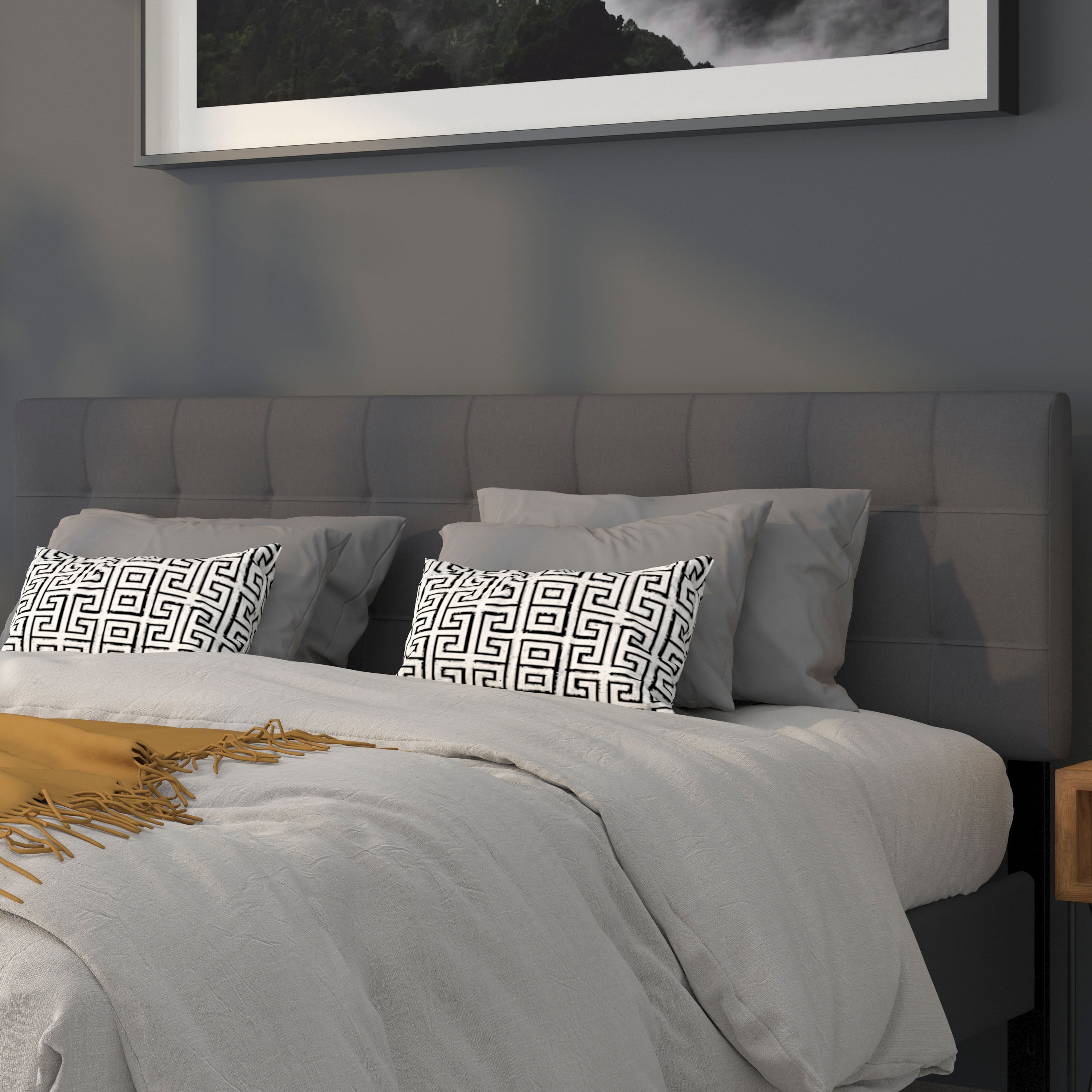 Emma + Oliver - Quilted Tufted Upholstered Headboard - Dark Gray price history on PriceWatchPro